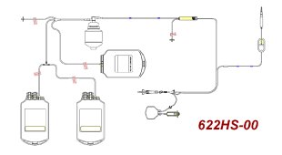 Контейнер сдвоенный для получения, транспортировки и хранения плазмы к аппаратам для трансфузи 622HS
