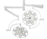 Светильник потолочный операционный ЭМАЛЕД 500/500, регулируемый, двухблочный